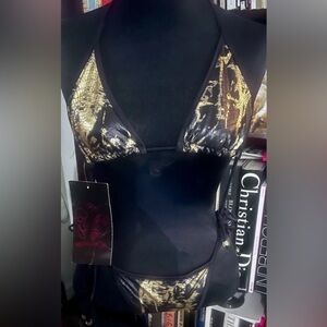 Luxurious Black and Gold Women's bikini Set